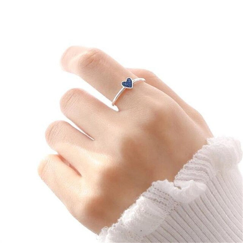 chlichter Silberring in Himmelblau