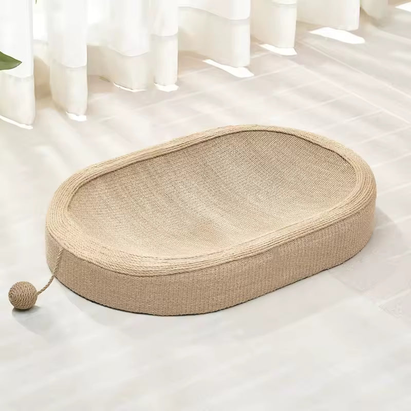 Cat tree with play ball Large oval sisal basin Sofa protection Indoor scratching board Wear-resistant pet supplies