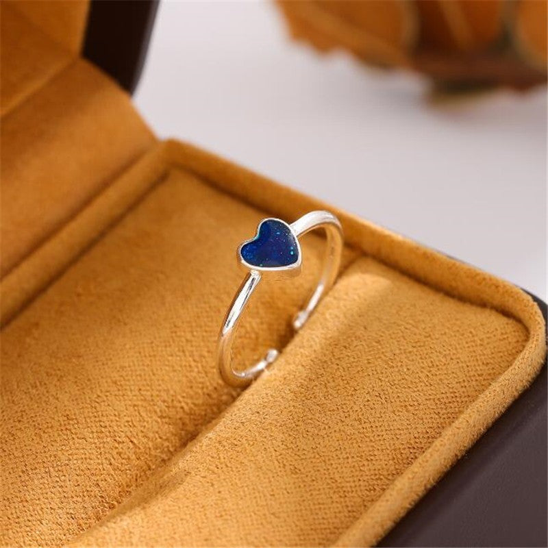 chlichter Silberring in Himmelblau